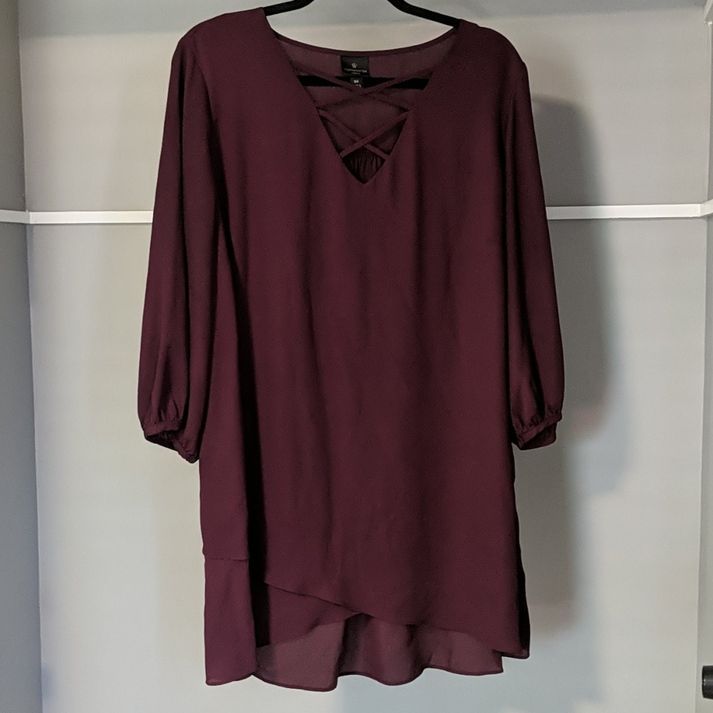 Worthington maroon tunic